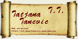 Tatjana Tanević vizit kartica